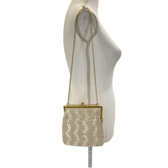 Vintage Hand Beaded Bag Ivory/Gold - Picture 4 of 14